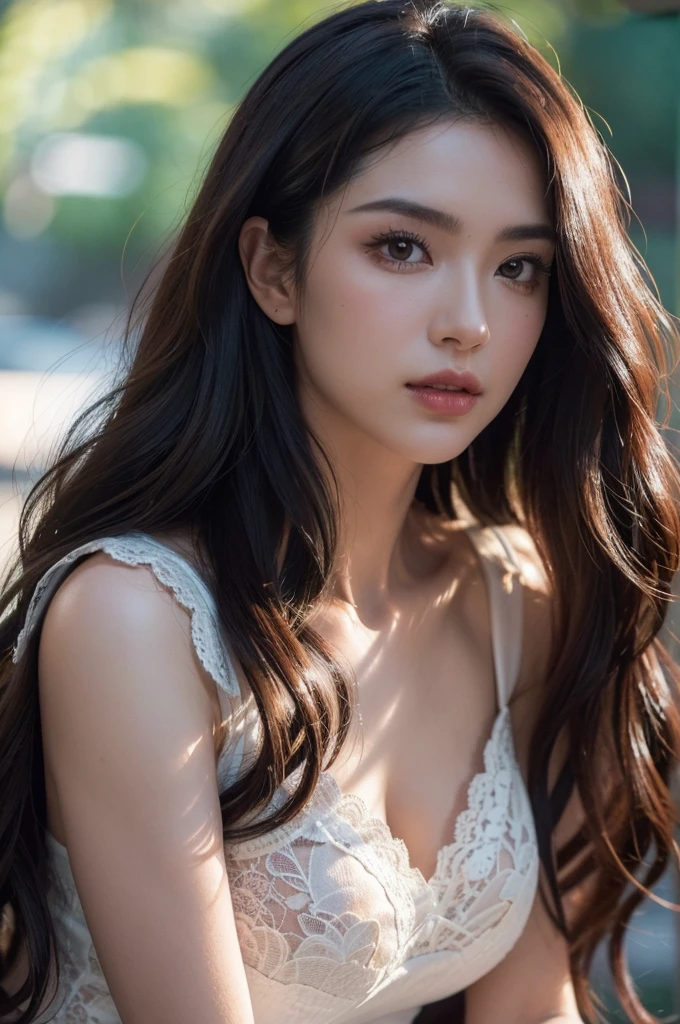 RAW,masterpiece,Super detailed photos,,best quality,ultra high resolution,Photorealistic,Sunlight,full body portrait,stunning beauty,dynamic poses,delicate face,vibrant eyes,(side view),She's wearing a future Batman costume,tight leather pants,turtleneck top,Off the shoulders,sitting on leather sofa,Very detailed background,Detailed face,Detailed busy background,messy,gorgeouilky,Highly detailed skin,Realistic skin details,visible pores,clear focus,volumetric fog,8k uhd,dslr,high quality,film grain,White skin,Photorealistic的,lomography,In a future dystopian metropolis,view from below,