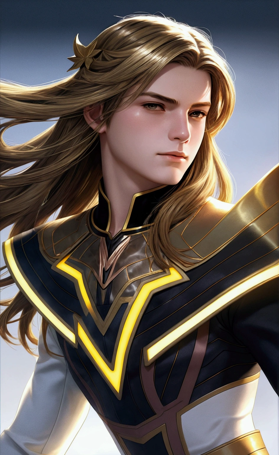 best quality, face focus, soft light, ultra high res, (photorealistic: 1.4), RAW photo, 1 japanese boys, solo, cool, (pupil, lights in the eyes), detailed beautiful face, (small chest), (high resolution detail of human skin texture), (long hair), indoor, Damask Shirt Dress, (portrait)