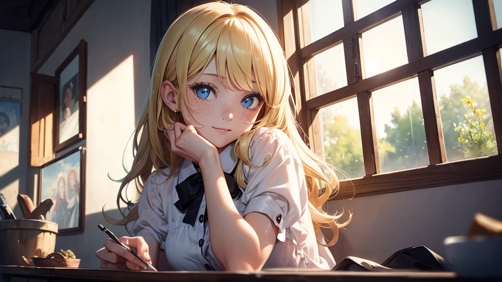 ((masterpiece,best quality,ultra detailed,ultra high res)), soft realistic focus, Perfect Eyes, dynamic shadows, realistic image, vibrant colors,light leaks,dreamy atmosphere,chiaroscuro,BREAK
experimental charm, The girl is depicted in full growth, girl s old, thin and tall, you see the girl from head to toe, nostalgic appeal, country girlfriend, she take you with yourself, skirt and short blouse, soft mischievous smile, freckles, blonde hair, slightly leaning forward, flashback of memories, blonde, holding your hand