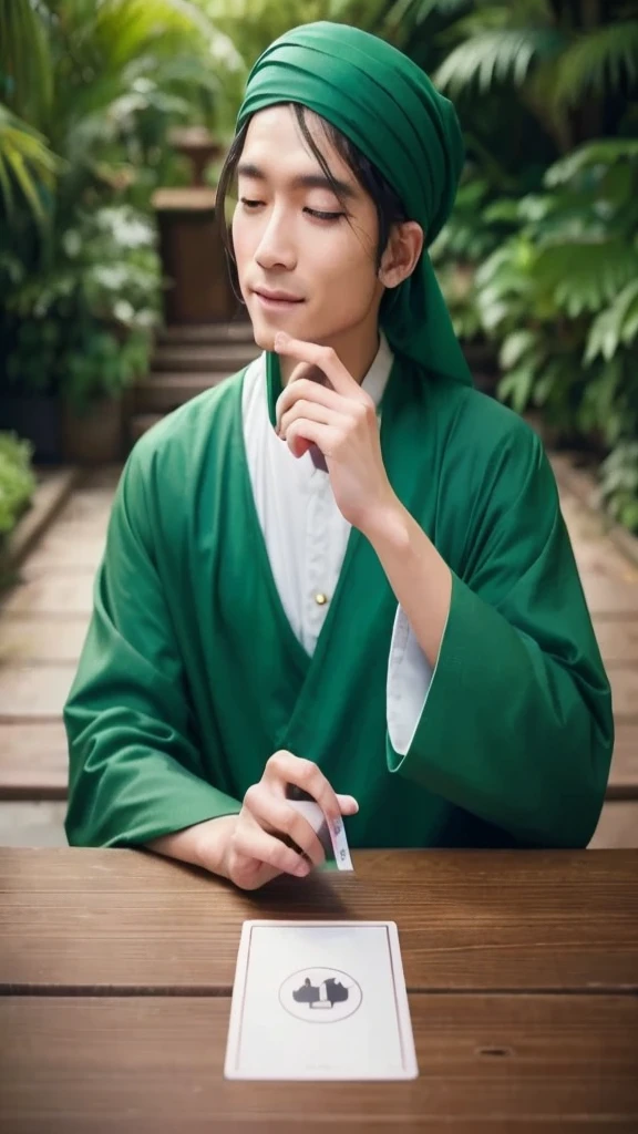 --- Title: The fortune teller's words - A lonely man in green clothes --- A lonely man in green clothes came to see the fortune teller.。He asks the fortune teller。
「why、Will loneliness always accompany me??」
The fortune teller quietly closed his eyes、Answer by flipping over the cards one by one。
「Green symbolizes healing and growth。but、The loneliness in your heart、The card indicates that it is because past wounds have not healed.。」
The man looked surprised for a moment,、I nod deeply.。
「So、How can I get rid of this loneliness??」
The fortune teller smiled.、Show the last card。It was a beautiful garden card.。
「Love yourself、What to care for。Green clothes are for you、It means renewal and a new start。face yourself、It's important to have the courage to embark on a new path。」
The man felt hope、I expressed my gratitude to the fortune teller.。and、With the determination to take a new step、I left that place behind。
---