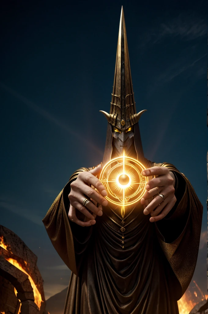 Sauron holding the Ring of Power
