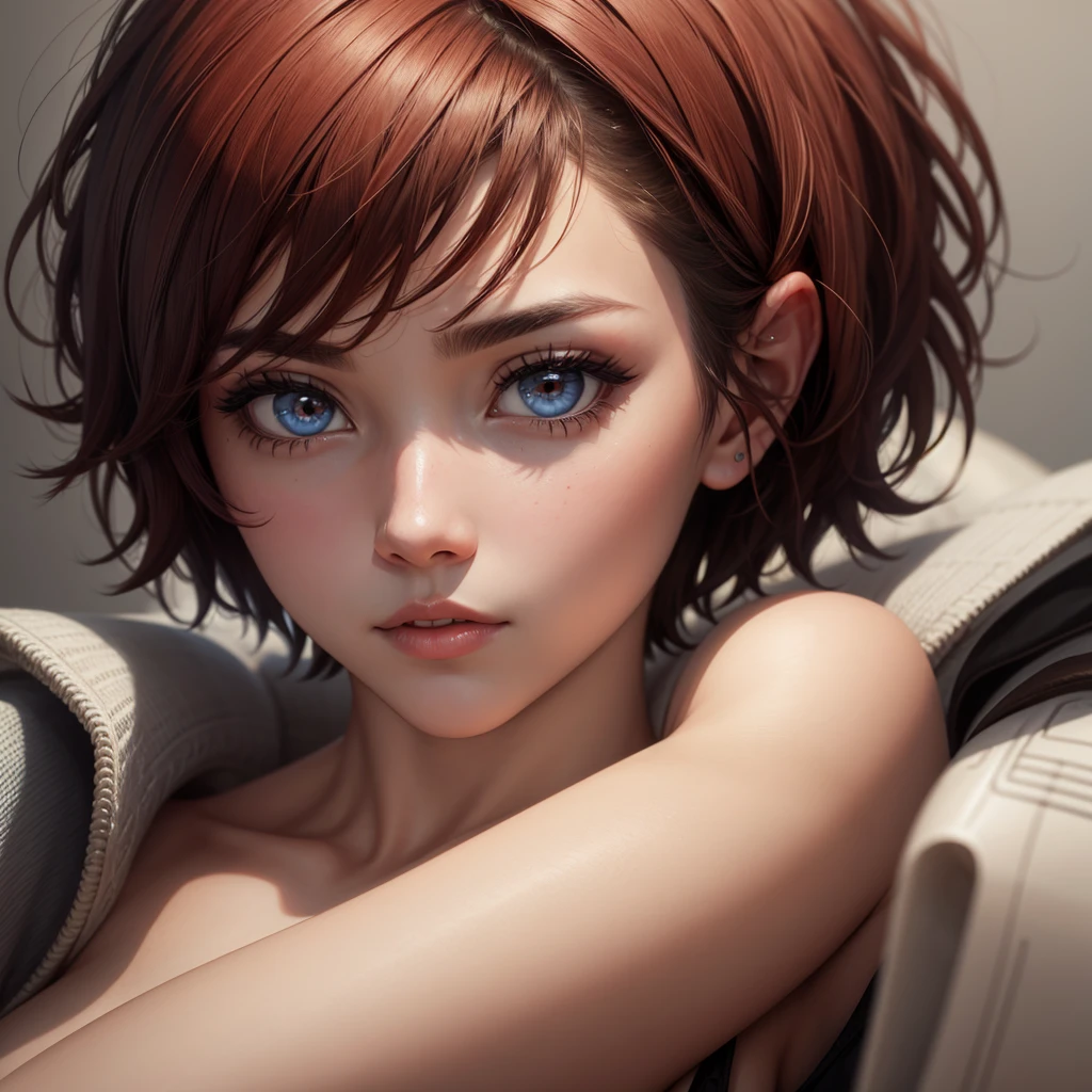 One with short hair and eyes