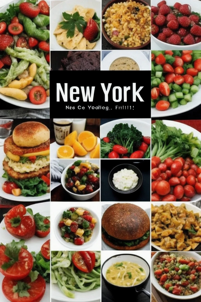 PRODUCE AN IMAGE from NEW YORK made of food