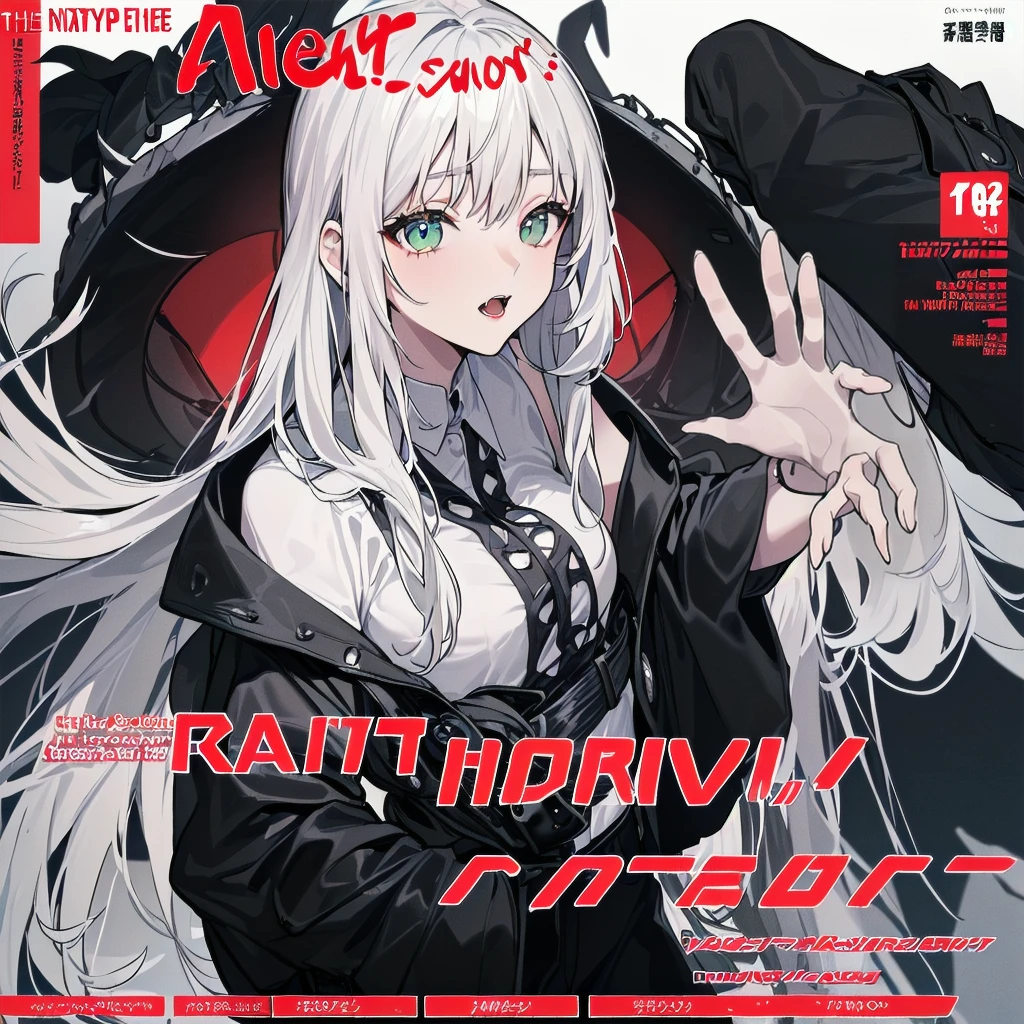 ((((dramatic))), (((Grainy))), (((intense))) film poster featuring a young platinum white hair woman as the central character. She stands have confidencely in the center of the poster, wearing a stylish and edgy Harajuku-inspired hip hop Costume, with a determined Performance on her face. The background is aesthetic atmospheric dark and Grainy, With danger and tension. The article is bold and to attract attention, with a Catchy tagline that adds to the overall feeling of drama and excitement. The color palette is mainly dark with splashes of Vibrant neon colors, giving the poster a dynamic and visually impressive appearance,tachi-e
(magazine:1.3), (cover-style:1.3), fashionable, woman, 1 person、Vibrant, Costume, Sexy seductive poses, front, colorful, dynamic, background, element, have confidence, Performance, Holding, statement, accessories, Majestic, Coiled, The surrounding area, touch, scene, article, cover, bold, to attract attention, title, stylish, font, Catchy, Heading, big, impressive, Modern, trend, concentrated, fashion、Red hair