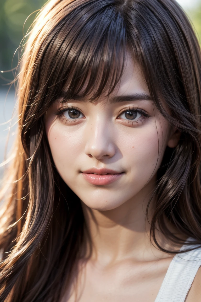 (8k), (best qualityer: 1.2), (realisitic), (photorrealistic: 1.37), ultra high definition, 1 girl, fluffly, ssmile, cloused mouth, Beautiful Details, beautiful nose, fully body,