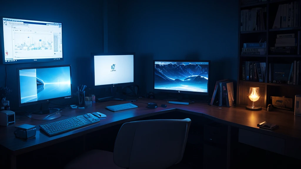 night、Dark Room、computer、Fantasy、4K