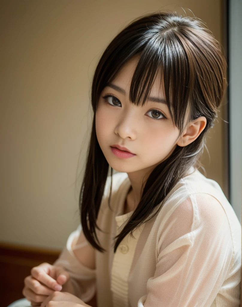 best quality, face focus, soft light, ultra high res, (photorealistic:1.4), RAW photo,
1japanese boys, solo, cute, (pupil, lights in the eyes), detailed beautiful face, (small chest),(high resolution detail of human skin texture),
(long hair),
indoor,
Damask Shirt Dress,
(portrait)