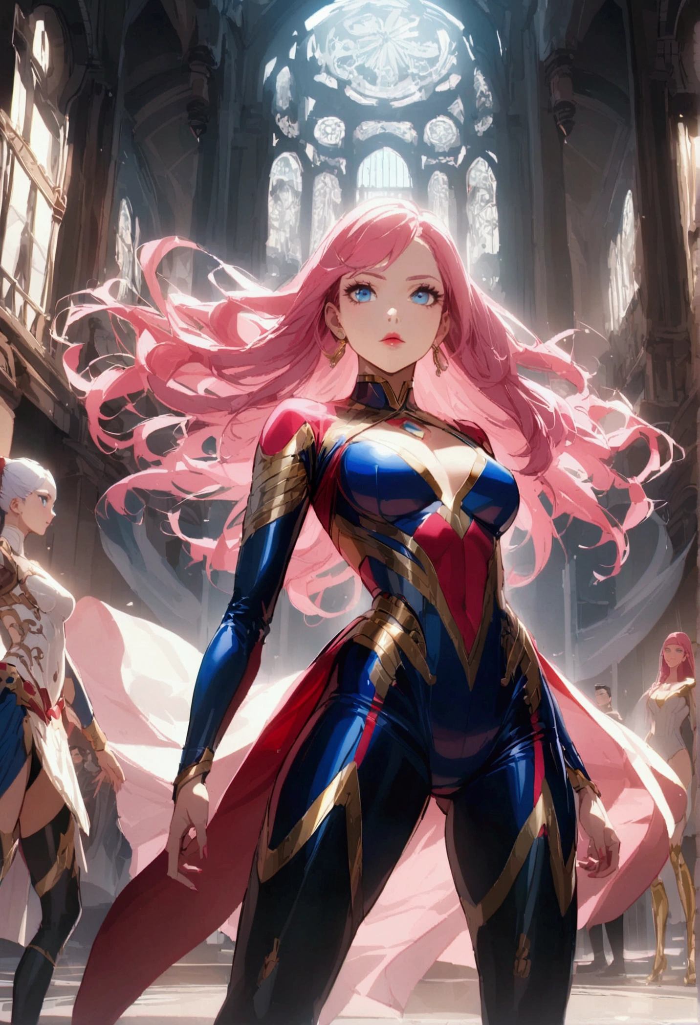 Invincible、Superwoman、Pink haired woman、blue eyes