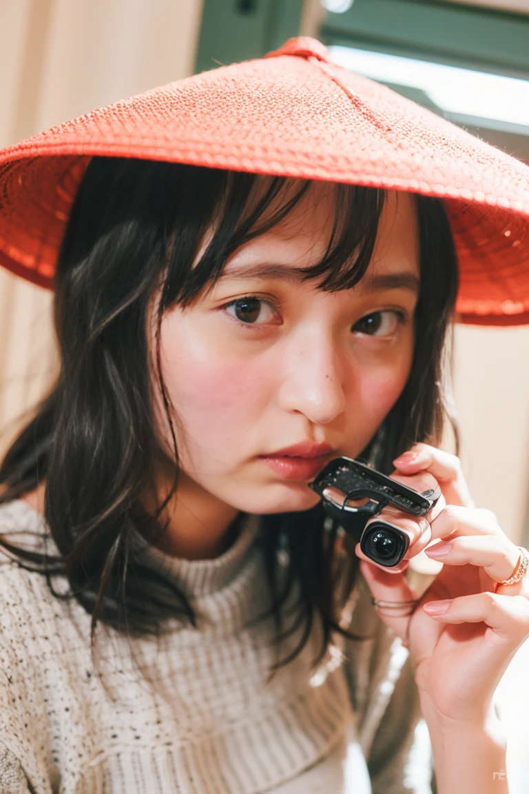 (Highest quality、High resolution、8k、masterpiece:1.55、Film Grain)、((Full body photography:1.0))、Japanese women、A woman with a cute upward gaze、Tank top with loose chest、Full body photography:1.33、Stylish clothes that show off your body lines and look great on Instagram、No underwear:1.88、Light brown hair、cute、Lens flare、((Nice style))、Highly detailed photos、Very beautiful and ideal、Super no makeup、(8k、RAW Photos、Highest quality、masterpiece:1.2)、(Realistic)、1 girl、((Looking into the camera:1.4))、Hair blowing in the wind