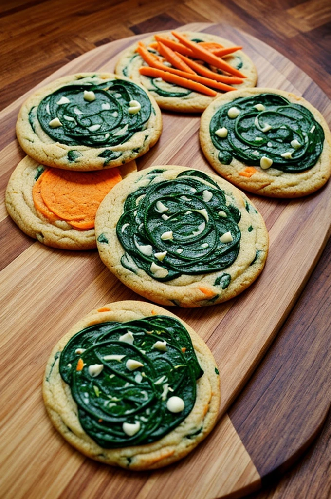 Just a betterraga cookie a spinach cookie a carrot cookie