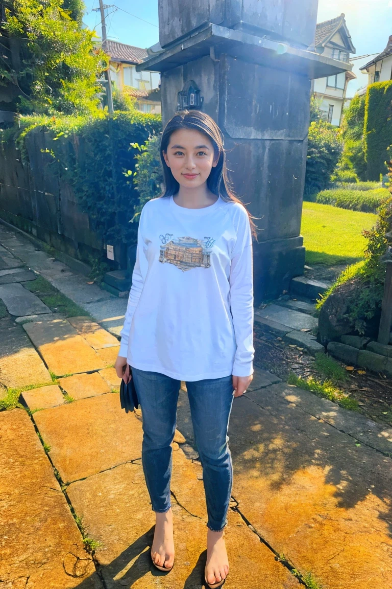 (Highest quality、High resolution、8k、masterpiece:1.55、Film Grain)、((Full body photography:1.0))、Japanese women、A woman with a cute upward gaze、Tank top with loose chest、Full body photography:1.33、Stylish clothes that show off your body lines and look great on Instagram、No underwear:1.88、Light brown hair、cute、Lens flare、((Nice style))、Highly detailed photos、Very beautiful and ideal、Super no makeup、(8k、RAW Photos、Highest quality、masterpiece:1.2)、(Realistic)、1 girl、((Looking into the camera:1.4))、Hair blowing in the wind
