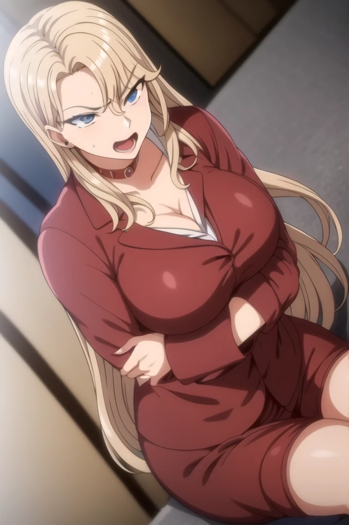 photorealistic, (4k), (Masterpiece), (realistic skin texture), extremely detailed, intricate, hyper detailed, high resolution, sharp detail, Best Quality, mother and daughter, 30-year-old woman, lascivious busty milf with brown hair dressed in cougar outfits that attracts the attention of 18-year-olds, excited with a mischievous smile, her 18-year-old blonde daughter with small breasts, rebellious, dressed in modern street clothes, pissed off but excited with an air of superiority, both are in the living room of their house dressed in daily clothes at night