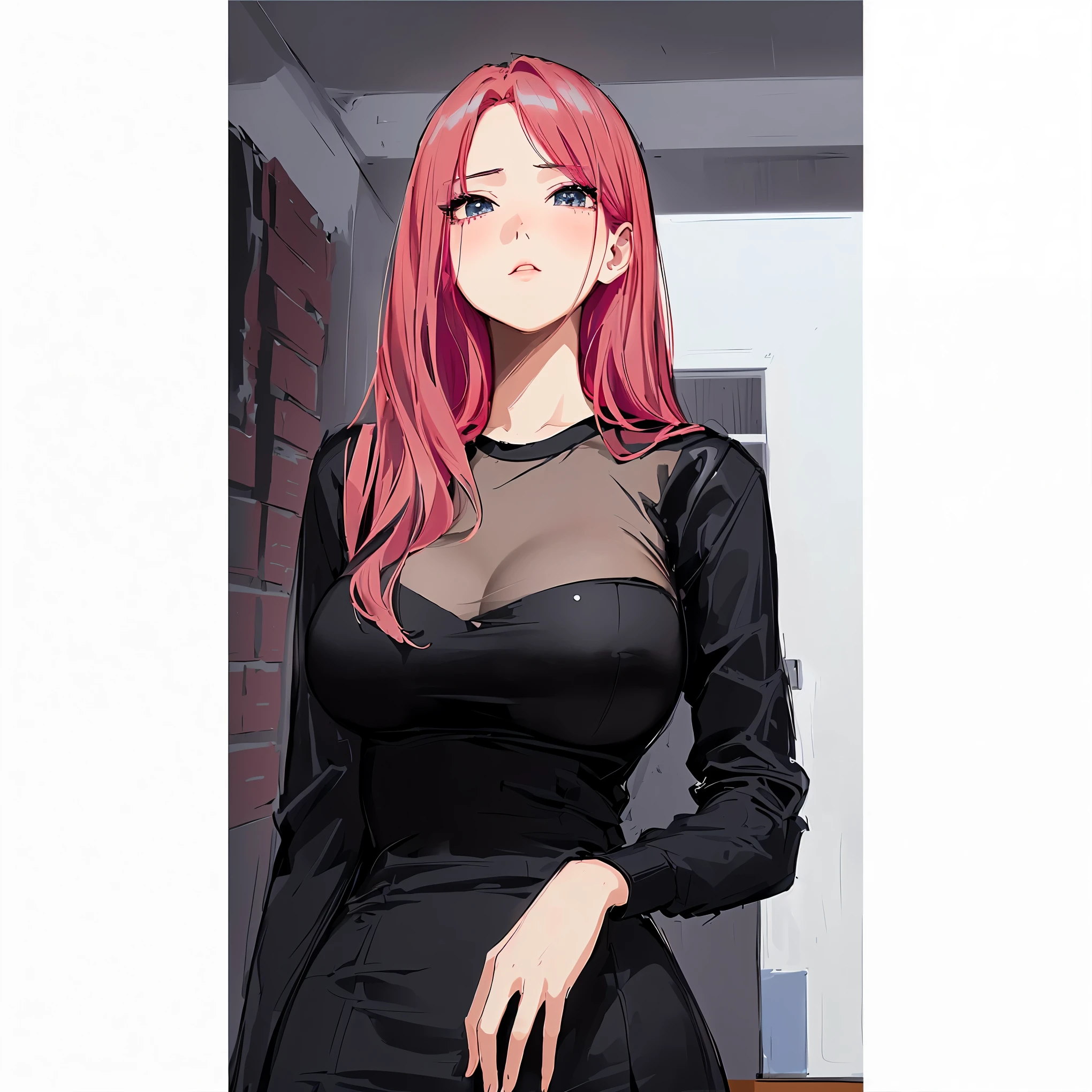 anime - styled image of a woman in a black dress and red hair, anime girl girl wearing a black dress, seductive  anime, anya from the spy family x, [ digital art 4k ]!!, anime digital illustration, painted in anime painter studio, I&#39;m going to make fanart too, attractive  anime, beautiful seductive anime woman, (anime girl girl), made with anime painter studio