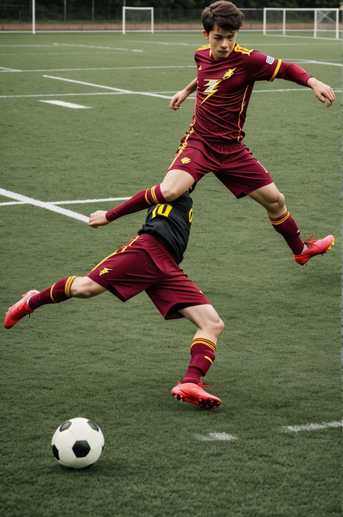 The Flash playing soccer football