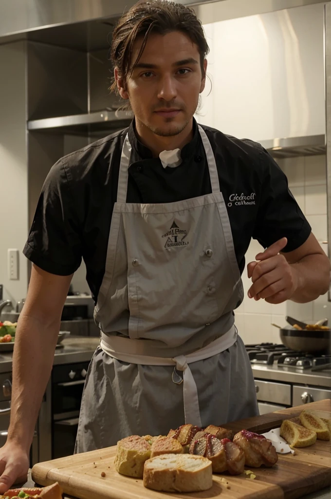 ((Meilleure qualité)), ((chef-d&#39;œuvre)), (détaillé), 1fille, femme mature, Maillot de football, Yeux réalistes, cheveux longs attachés bas, de côté,Résolution 8k,jlucas, 