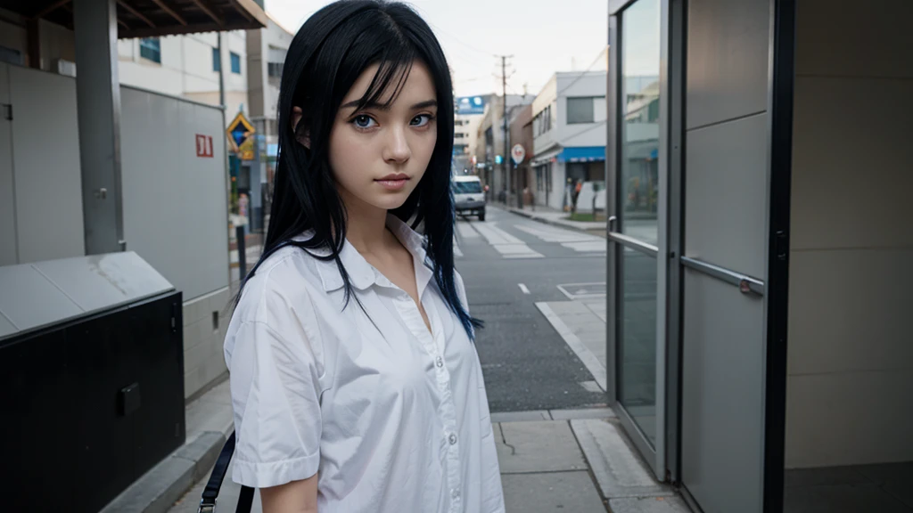 anime character blue eyes black hair