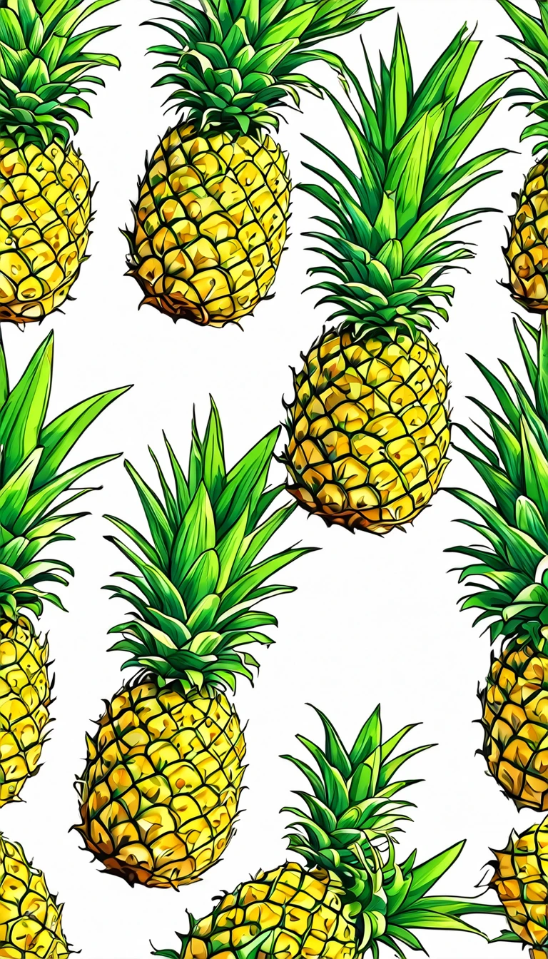 Arte vectorial, downtown, ANANAS, vector, realistic vivid colors, White background, detailled image, vector feito para estampa de camiseta, 2d, PICTURE REALISTIC
