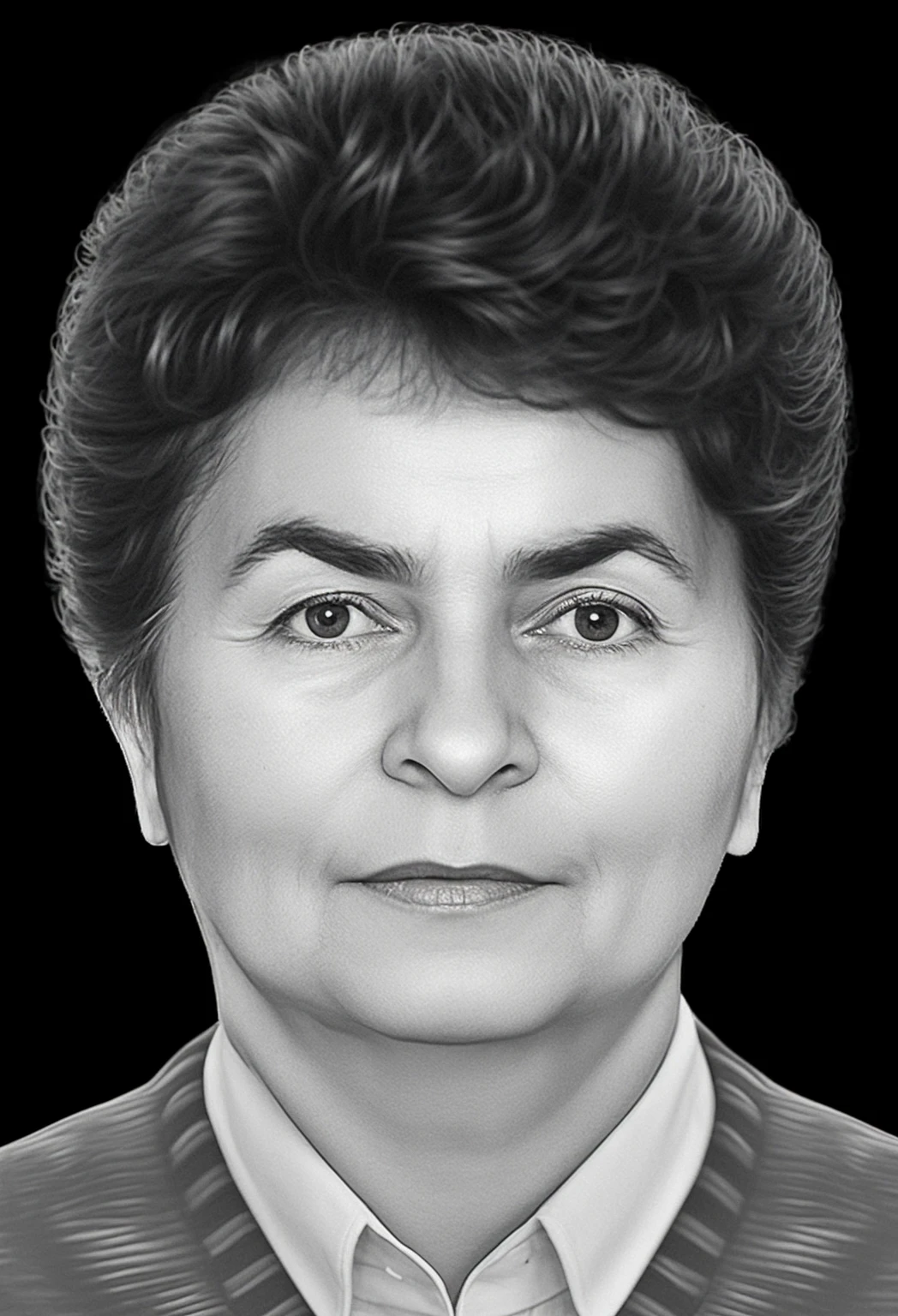 RAW photo, a portrait photo of 58 y.o woman, натуральные пышные волосы, химическая завивка волос, natural skin, 8k uhd, high quality, film grain, Fujifilm XT3,