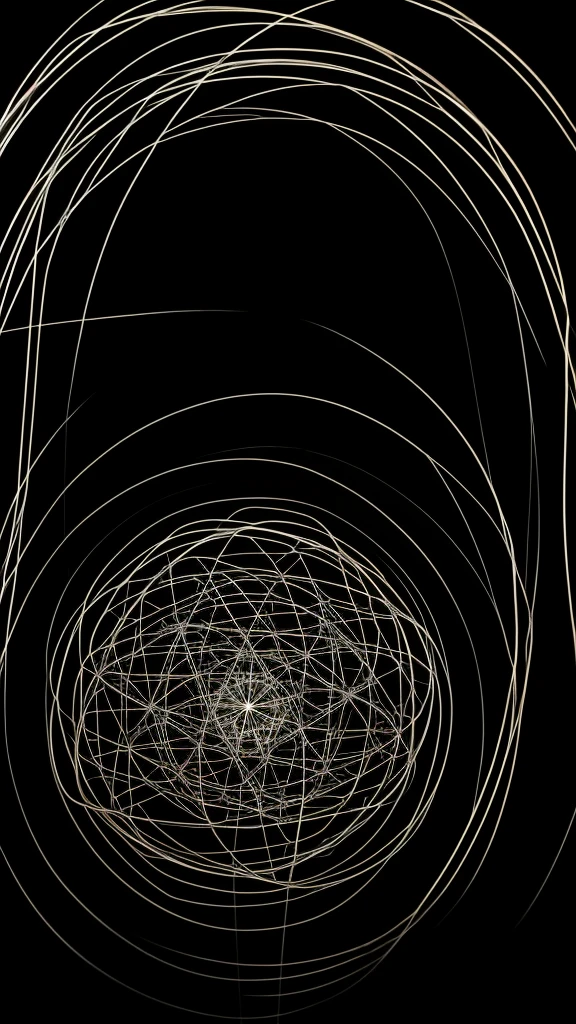 Barbed wires hipnotic way circles pattern on a black background isolated