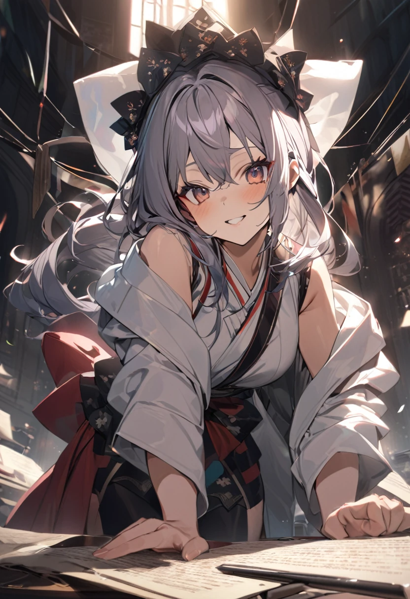 Highest quality, photoRealistic, 8k, High resolution, One girl, woman, (Skin Dentition), (Professional Lighting), (kimono:1.74), nice, (One girl eyes View your viewers:1.54), ((View your viewers:1.6)), (Looking into the camera), photoRealistic, (Bokeh), (Dynamic pose:1.2), masterpiece, Complex, Realistic, Sharp focus, Award-winning photo,smile,
