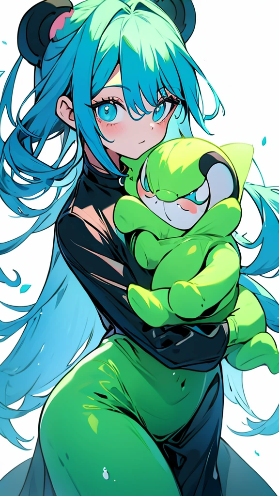 Slime Green park , panda girl blue, dragon girl blue 