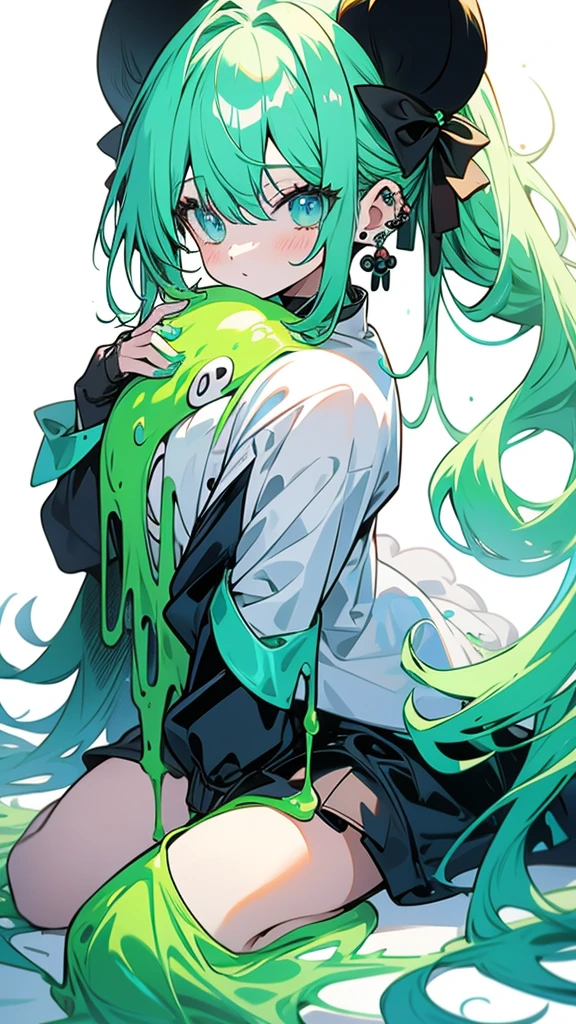 Slime Green park , panda girl blue, dragon girl blue