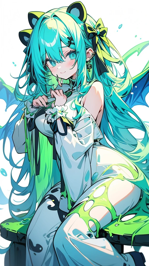 Slime Green park , panda girl blue, dragon girl blue
