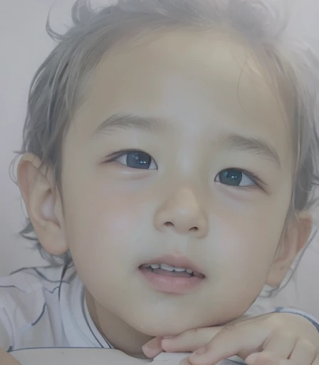 Realistic color photography style、Smiling emphasizes nasolabial folds. Make the chin a little thinner and accentuate the nasolabial folds.、I want it to look more like a color photograph............。3 year old boy, Xu々To、Clearly visible、鼻から口Toかけての深いほうれい線を強調します、Generate left and right dimples、Show me your beautiful smile.。Make your eyes look cute with double eyelids.、Cute singing with a microphone、両方の瞳を綺麗To生成する