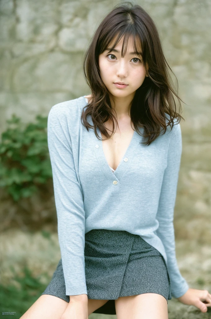 (((One girl,alone))),(Highly realistic photos, High resolution, Detailed face, Beautiful Eyes) Japanese women, 21 years old, Cute Face, alone:1, Nice body, Medium chest, ,Hairstyle, Take a photo book,,Healthy Body,Thighine Fujiko,Flip up your skirt、