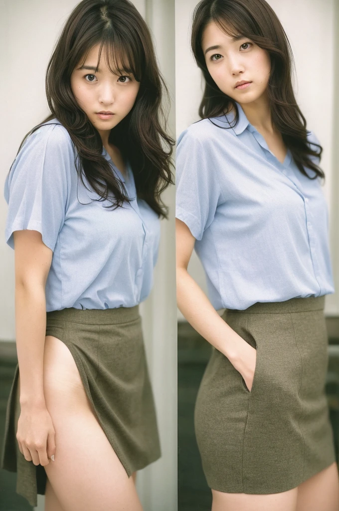 (((One girl,alone))),(Highly realistic photos, High resolution, Detailed face, Beautiful Eyes) Japanese women, 21 years old, Cute Face, alone:1, Nice body, Medium chest, ,Hairstyle, Take a photo book,,Healthy Body,Thighine Fujiko,Flip up your skirt、Showing panties