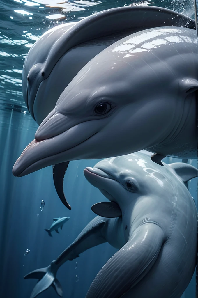 Make the dolphin animal having sex with a woman