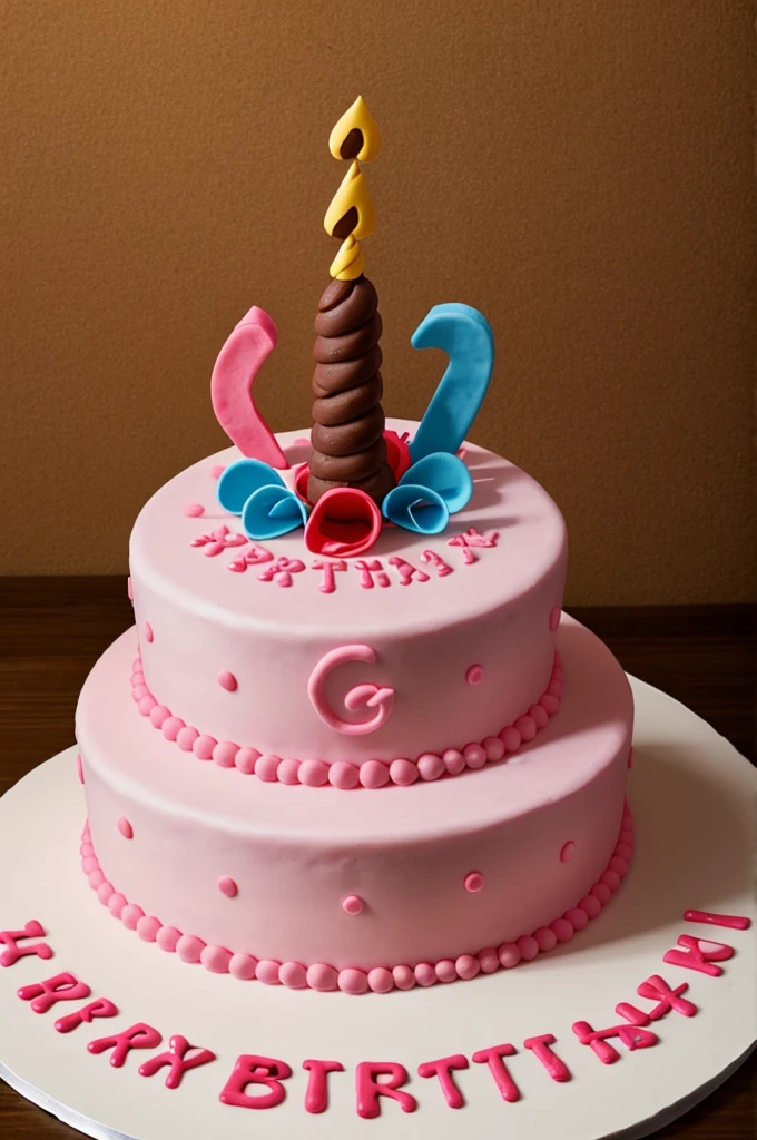 You can generate an image of a birthday cake in the shape of a ????? that says happy birthday angello 