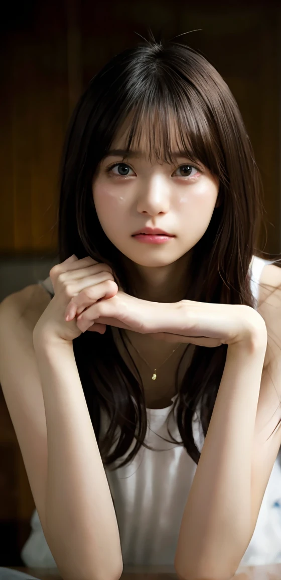 topless、Bottleless、Naked、Big eyes、Big black eyes、Drooping eyes、Completely naked、topless、beautiful breasts、normal breasts、bottomless、All naked、naked、No underwear、not wearing anything、short bob、loose curly hair、I was injured、bleed、endure the pain、A painful look、It hurts、I was scared、It was scary look、はAre crying、Are crying、I'm crying、It was scary、trembling、alone,  idol face,cute、Japanese、 delicate girl, Frank, Sophisticated, thin arms,  innocent eyes, cheek,   shiny pink lips、Keep your lips open、depth of field movie light、blurred background、目 focuokeh dof、professional lighting、soft light、(NSFW:1.1)、bodice subian、beautiful feet、asuka saito、body photo、standing、standing、injury,bleed、bodice subian、It was scary、はAre crying、I'm crying, on body,,standing、 masturbation, juice,saliva trace,body fluid、A painful look、hold back defecation、leaking、thin、traces of being attacked、