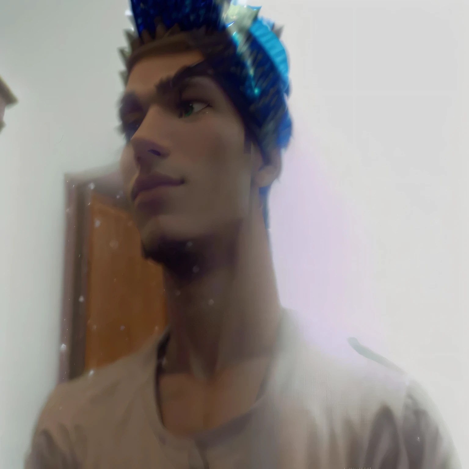there is a man with a hat standing in a room, about 19 years old, caio santos, by :5 sexy: 7, very low quality image, (((((((sem brilho))))))), low quality photograph, frontal image, André Rios, Phenomenon Ronaldo Nazário, atef., suitable photo, david rios ferreira