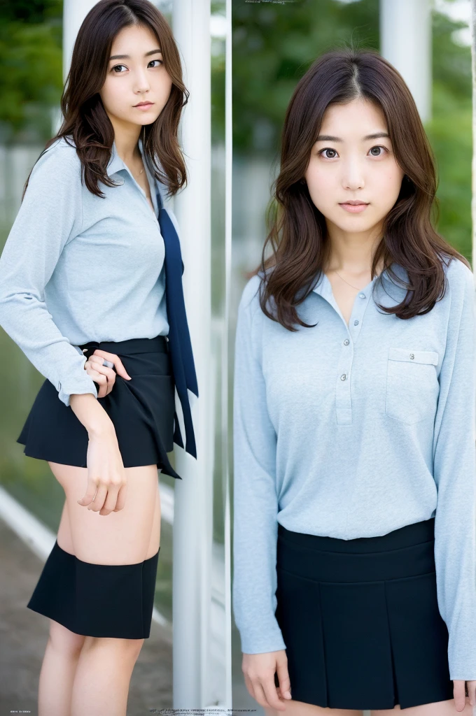 (((One girl,alone))),(Highly realistic photos, High resolution, Detailed face, Beautiful Eyes) Japanese women, 21 years old, Cute Face, alone:1, Nice body, Medium chest, ,Hairstyle,  Take a photo book,,Healthy Body,Thighine Fujiko,Flip up your skirt、