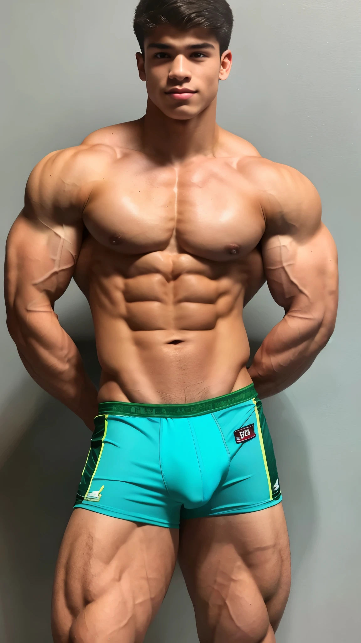 Muscular bodybuilder Brazilian ager of 16 y speedo swin trunks, for muscular steroids men, tight super thin waist, on steroids
