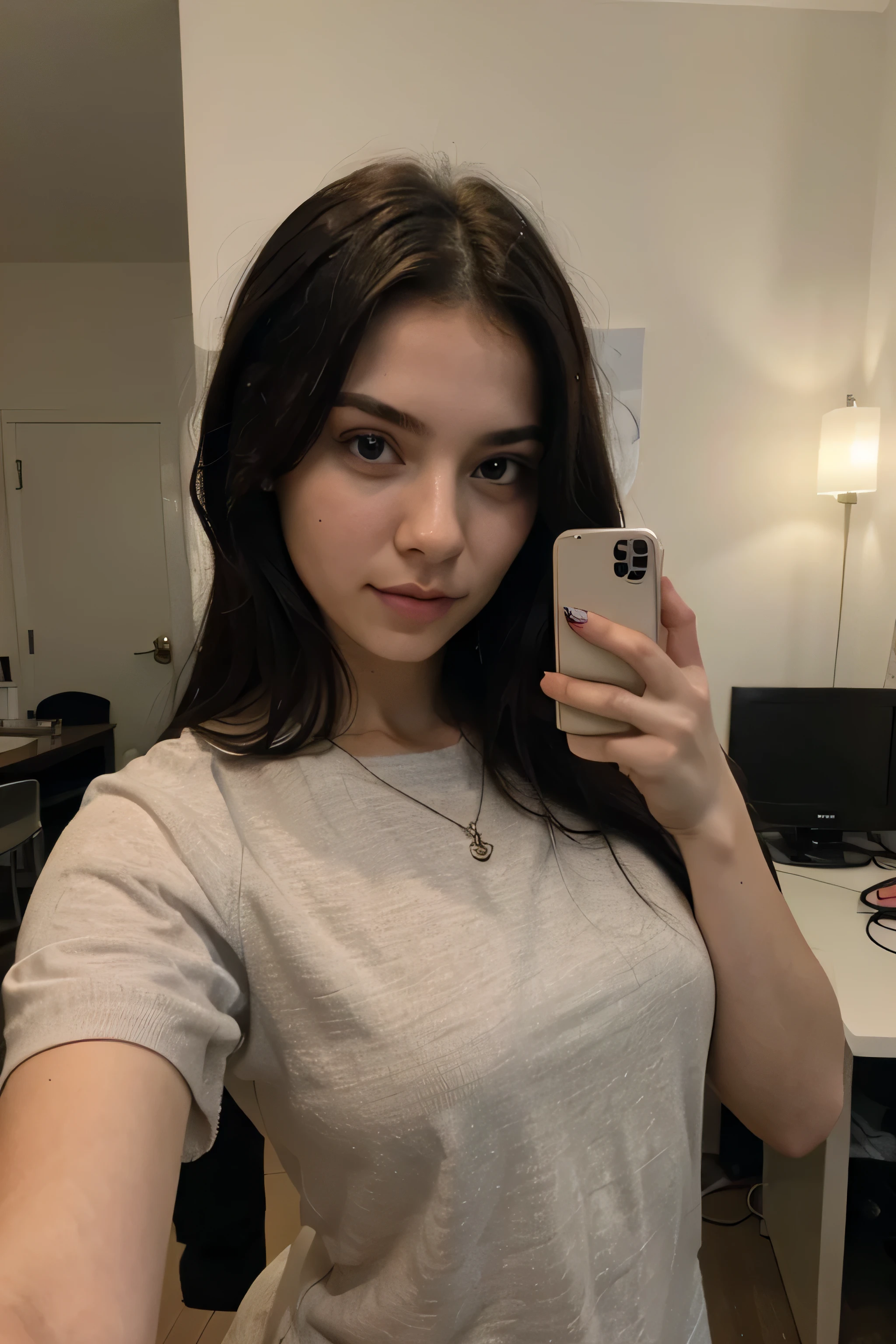 Selfie of a young woman with black hair