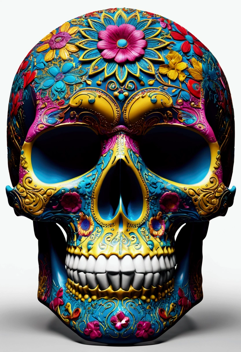 skull、Pop Art、colorful