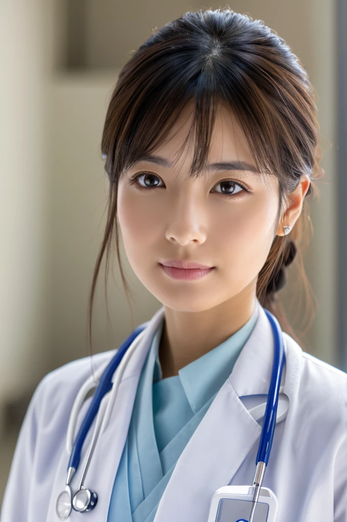 ((Highest quality)), ((masterpiece)), (detailed),Perfect Face,Japanese,Female doctor,White