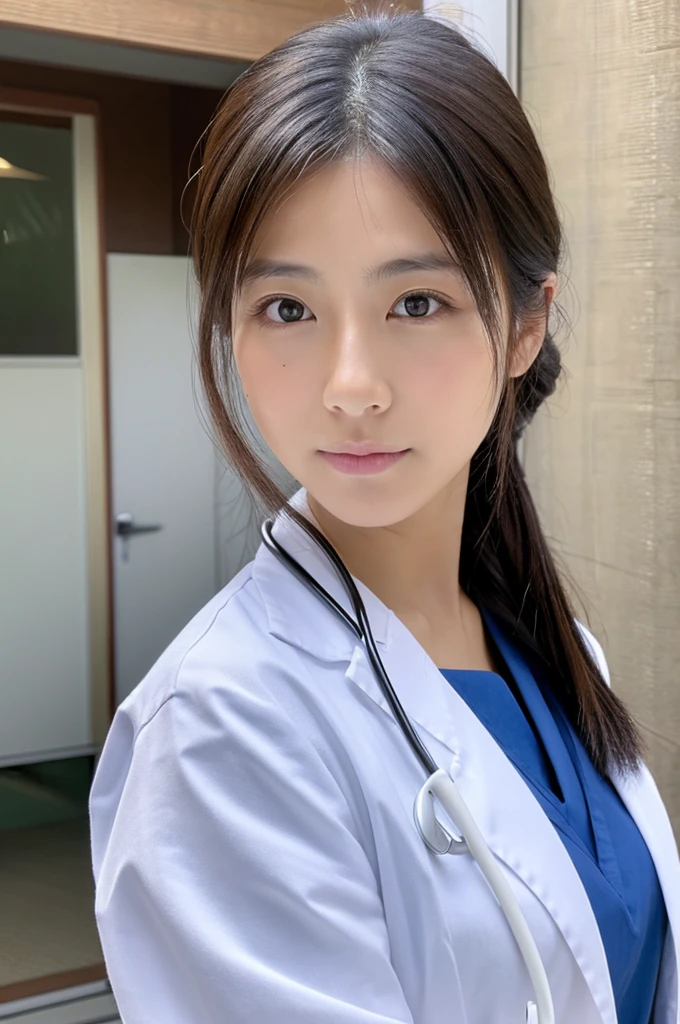 ((Highest quality)), ((masterpiece)), (detailed),Perfect Face,Japanese,Female doctor,White