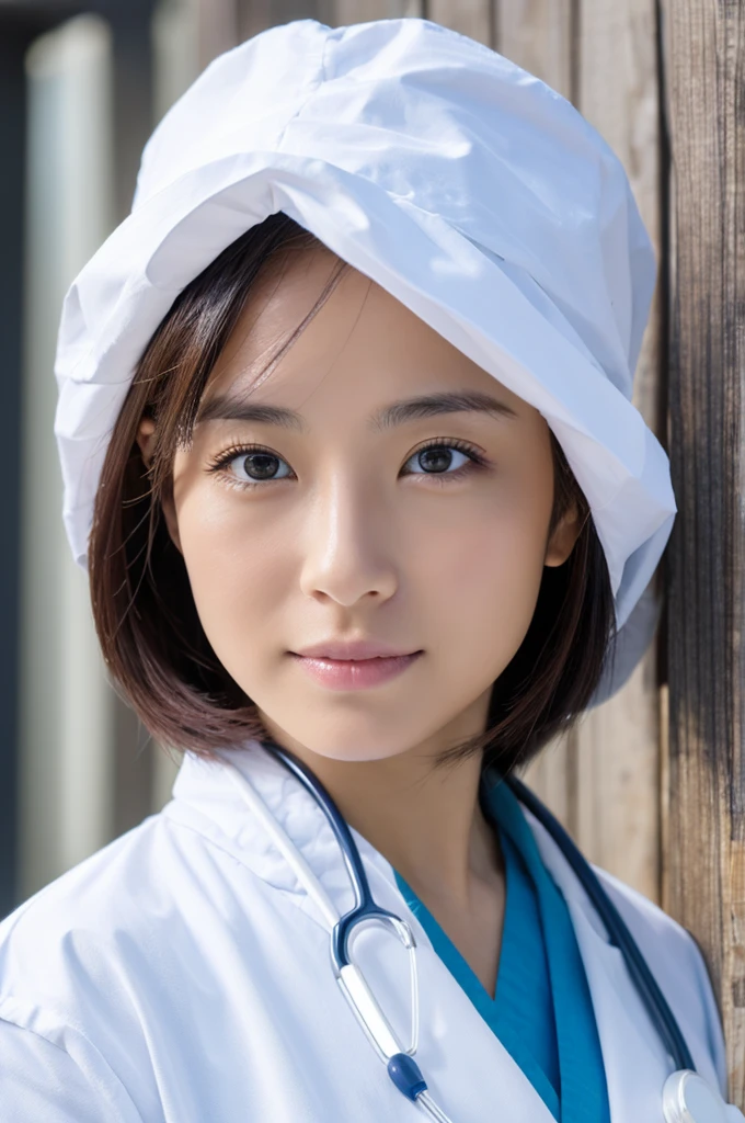 ((Highest quality)), ((masterpiece)), (detailed),Perfect Face,Japanese,Female doctor,White