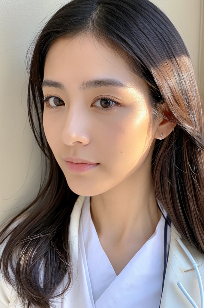 ((Highest quality)), ((masterpiece)), (detailed),Perfect Face,Japanese,Female doctor,White