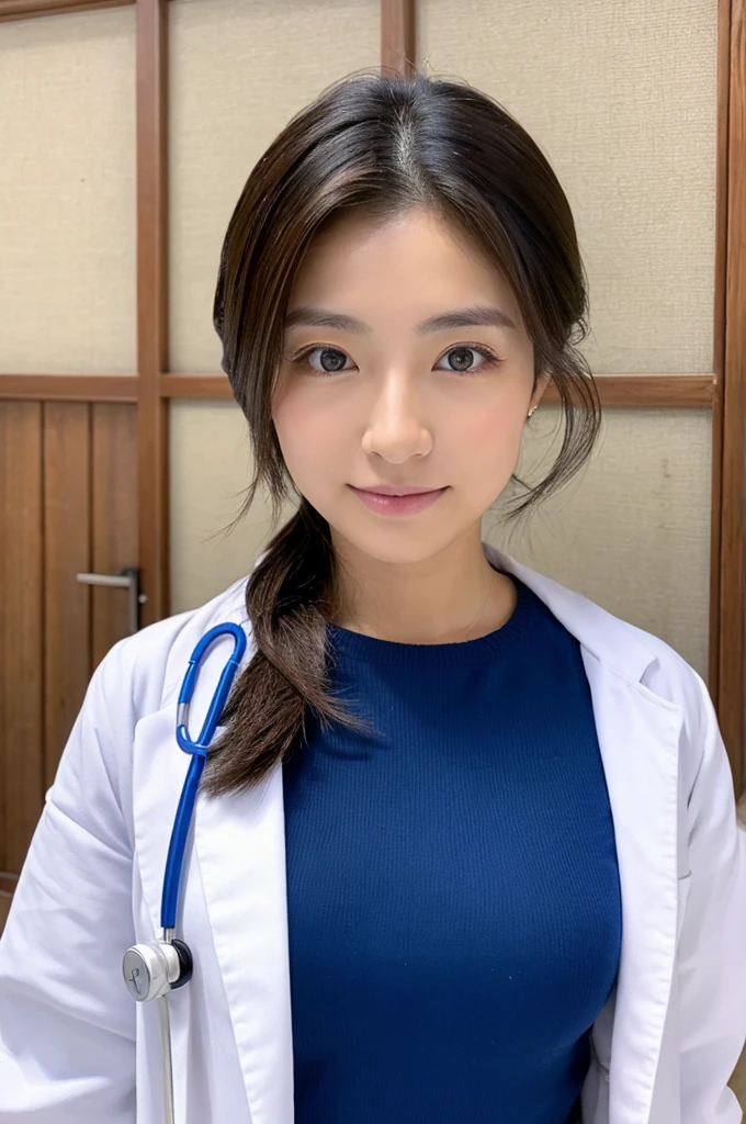 ((Highest quality)), ((masterpiece)), (detailed),Perfect Face,Japanese,Female doctor,White