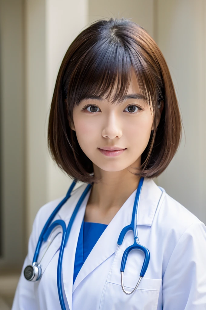 ((Highest quality)), ((masterpiece)), (detailed),Perfect Face,Japanese,Female doctor,White