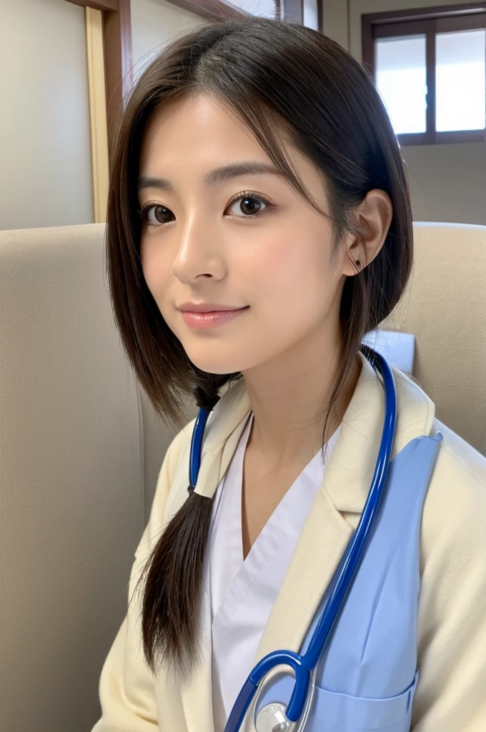 ((Highest quality)), ((masterpiece)), (detailed),Perfect Face,Japanese,Female doctor,White