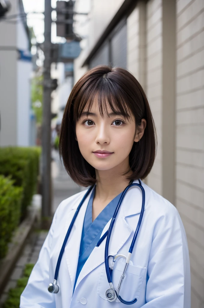 ((Highest quality)), ((masterpiece)), (detailed),Perfect Face,Japanese,Female doctor,White