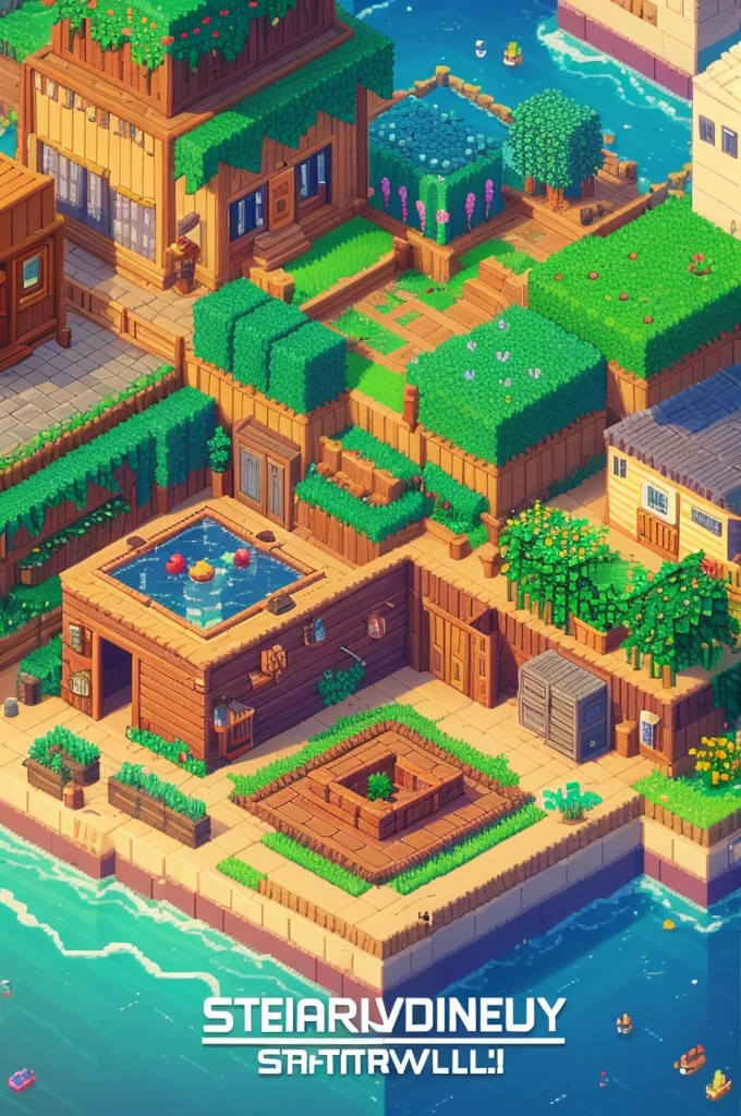 Image of 2D horizontal isometric game inspired by Stardew Valley in the big city