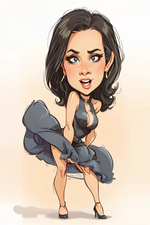 8k, a Cartoon drawing of a woman in a black dress, caricatura style, caricatura, in cartoon style, caricatura illustration, caricatura!!!, cartoon portrait, cartoon art, caricature, cartoon style illustration, cartoon artstyle, caricature, digital cartoon art, cartoon drawing, cartoon art style, digital art cartoon, cartoon style, realistic cartoon, professional illustration