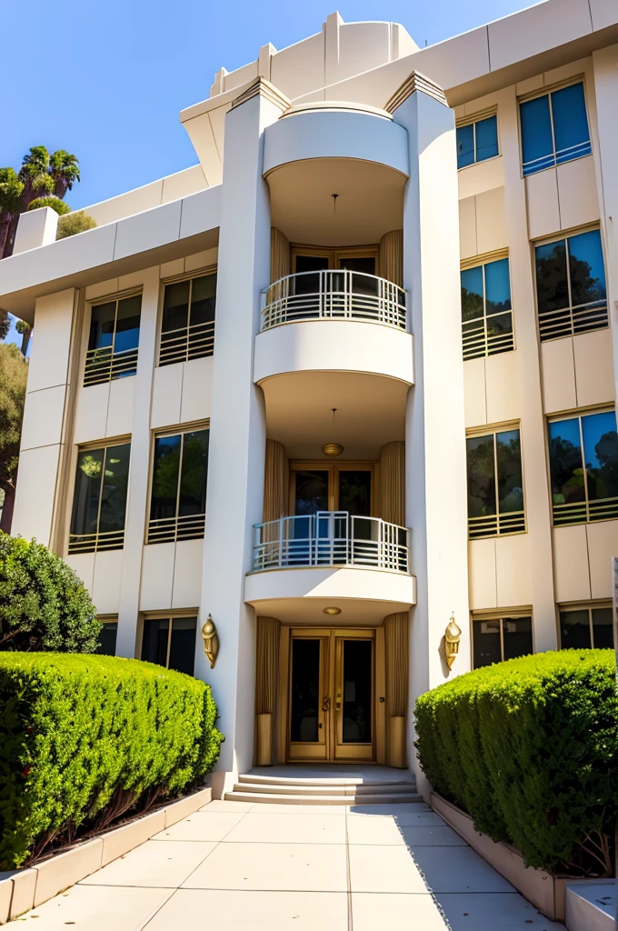classic 1950's art deco estate, in Los Angeles, scenic view, ornate, resplendent, 