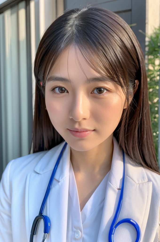 ((Highest quality)), ((masterpiece)), (detailed),Perfect Face,Japanese,Female doctor,White